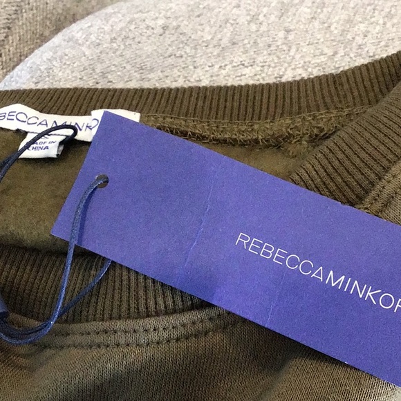 Rebecca Minkoff | LOVER Army Green Sweatshirt Size Small - Picture 10 of 11